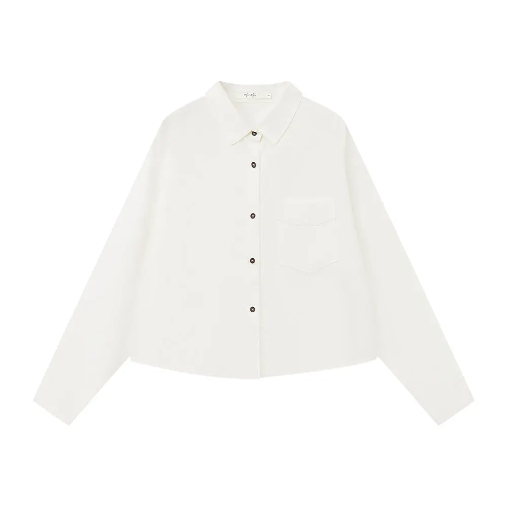An image of a  One-Size / White 31713 Tencel Blend Shirt by  Mirra Masa