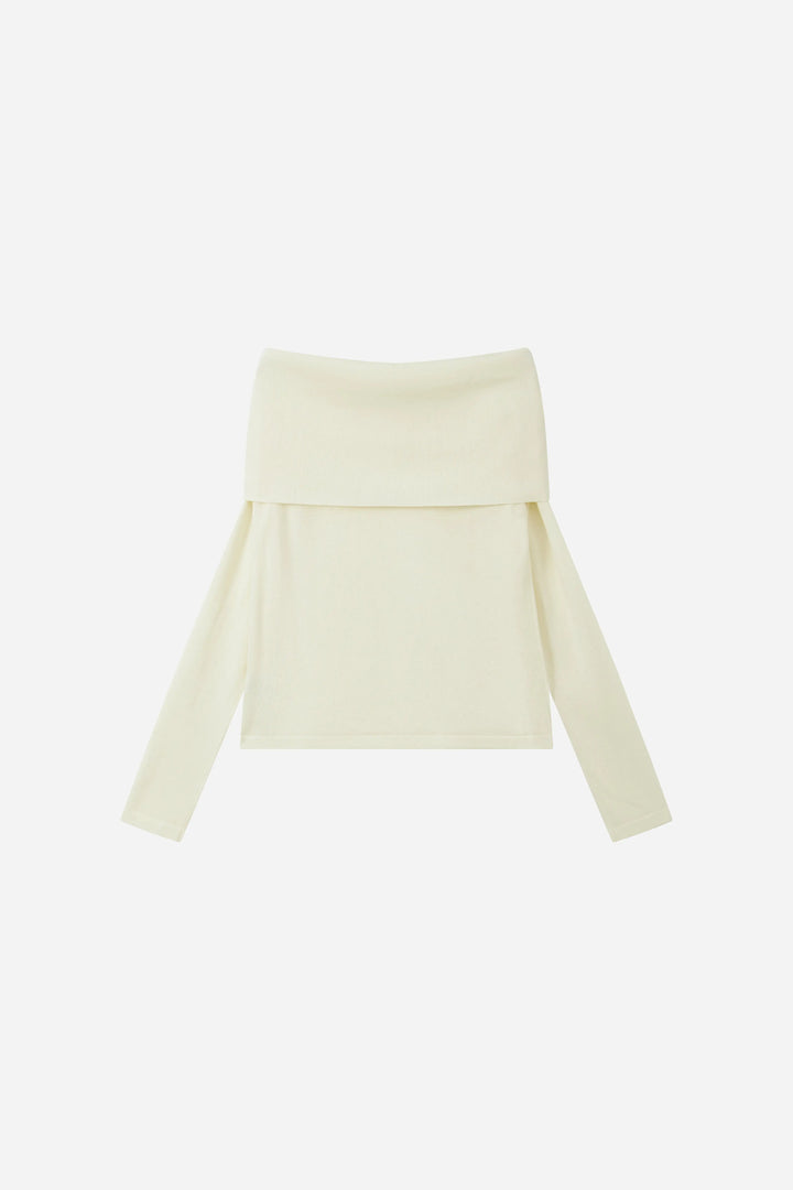 An image of a   31717 Sculpted Off-Shoulder Sweater by  Mirra Masa