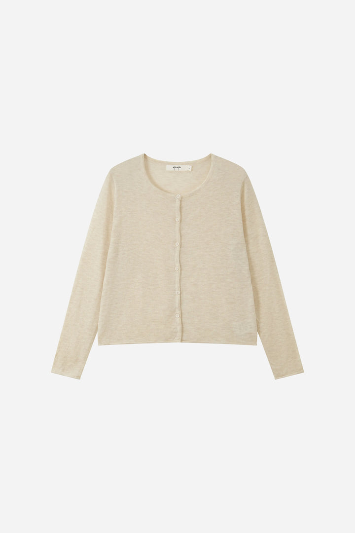 An image of a   31734 Fine-Knit Button-Front Cardigan by  Mirra Masa