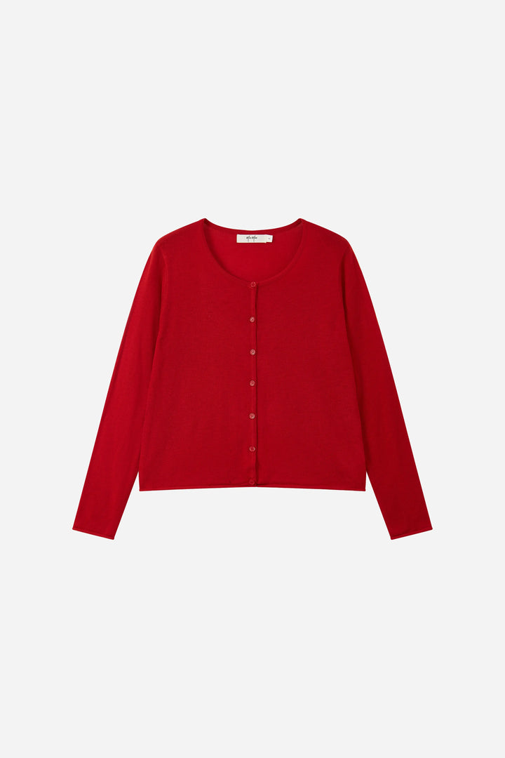 An image of a   31734 Fine-Knit Button-Front Cardigan by  Mirra Masa