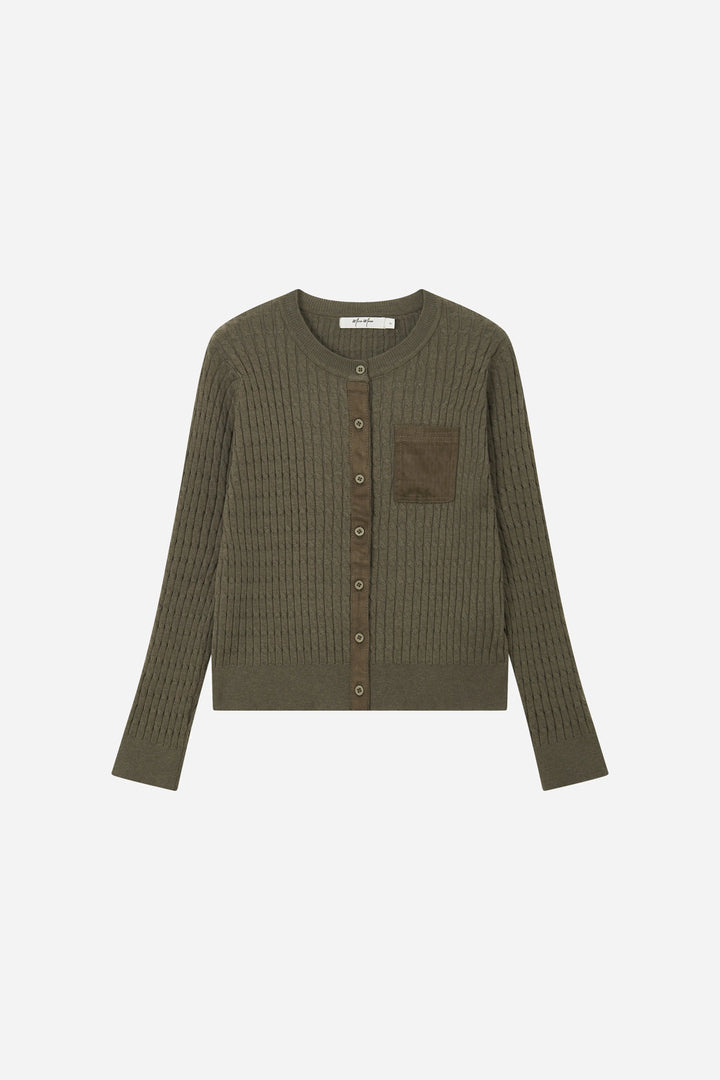 An image of a   31747 Cable-Knit Pocket Cardigan by  Mirra Masa