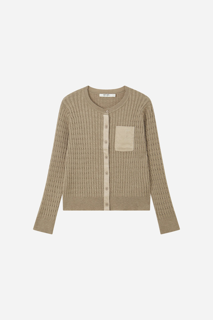 An image of a   31747 Cable-Knit Pocket Cardigan by  Mirra Masa