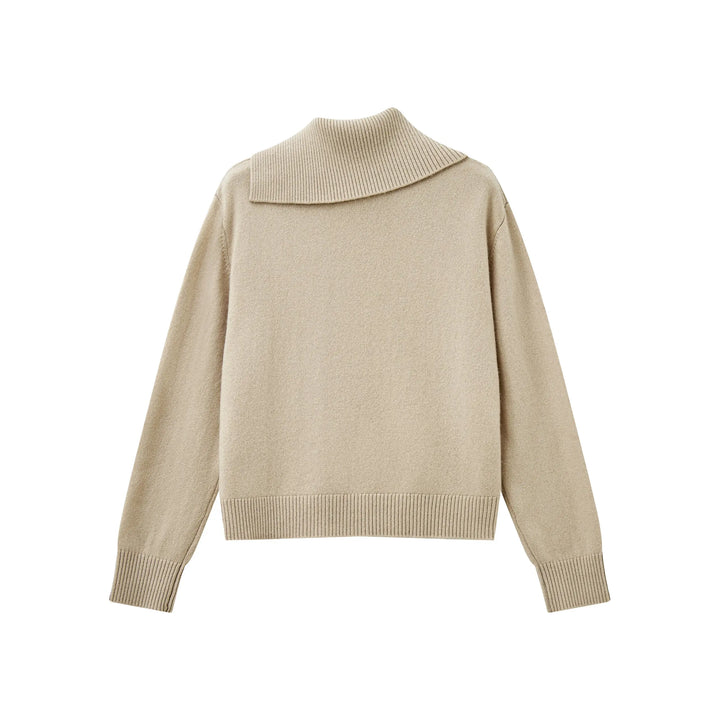 An image of a   31748 Tilted Neckline Button Cardigan by  Mirra Masa