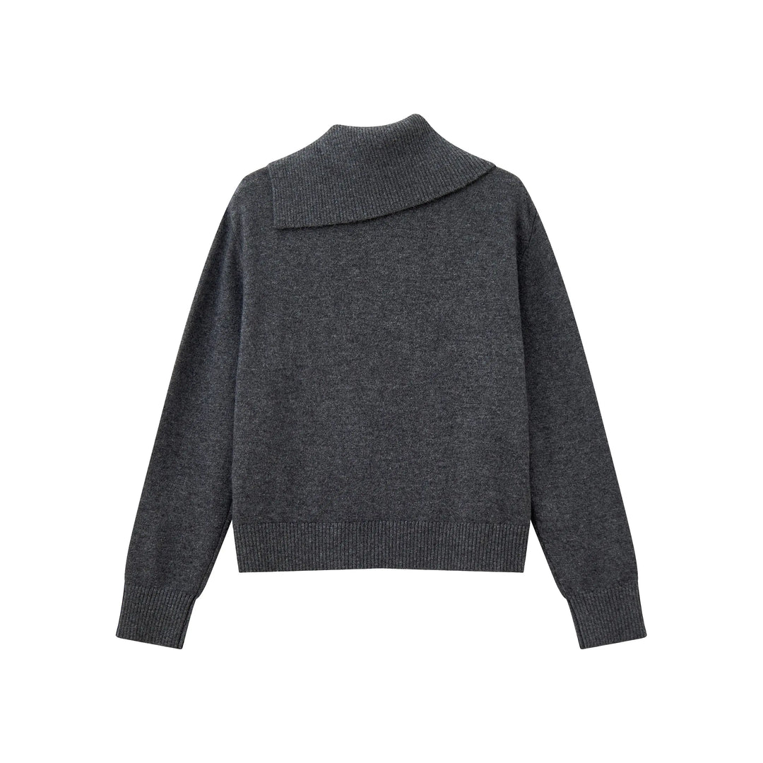 An image of a   31748 Tilted Neckline Button Cardigan by  Mirra Masa