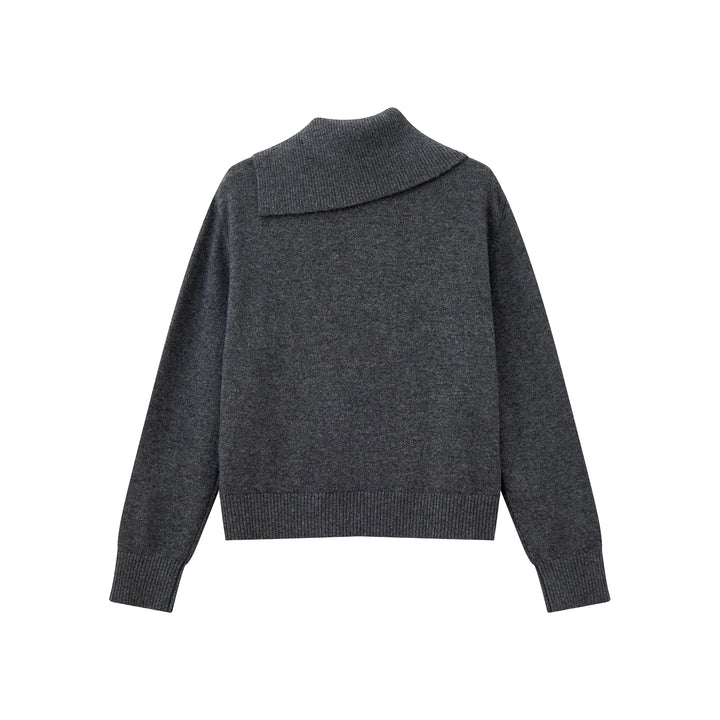 An image of a   31748 Tilted Neckline Button Cardigan by  Mirra Masa
