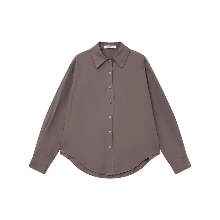 An image of a  Light Purple / One-Size 31755 Relaxed Fit Button-Up Shirt by  Mirra Masa