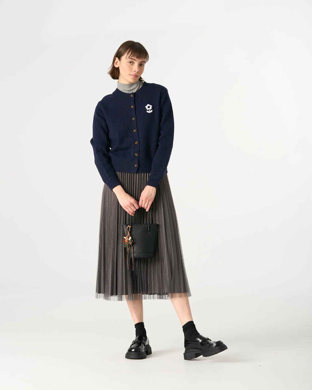 An image of a   31787 Roundneck Button Down Cardigan by  Mirra Masa