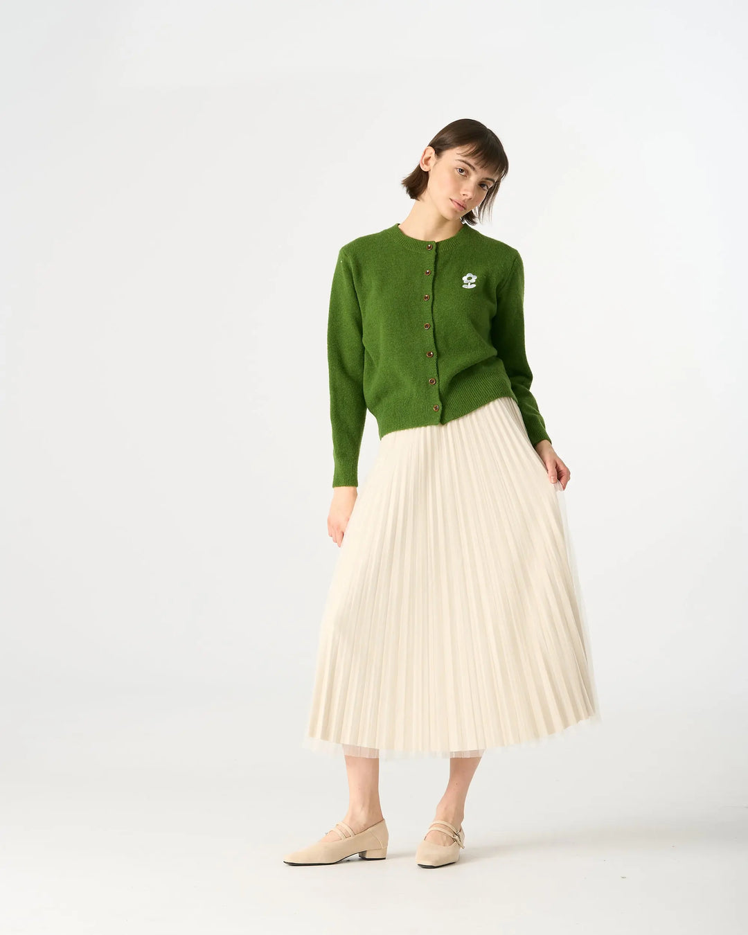 An image of a   31787 Roundneck Button Down Cardigan by  Mirra Masa