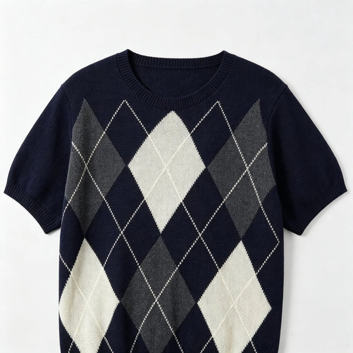 An image of a   31793 Argyle Short-Sleeve Knit by  Mirra Masa