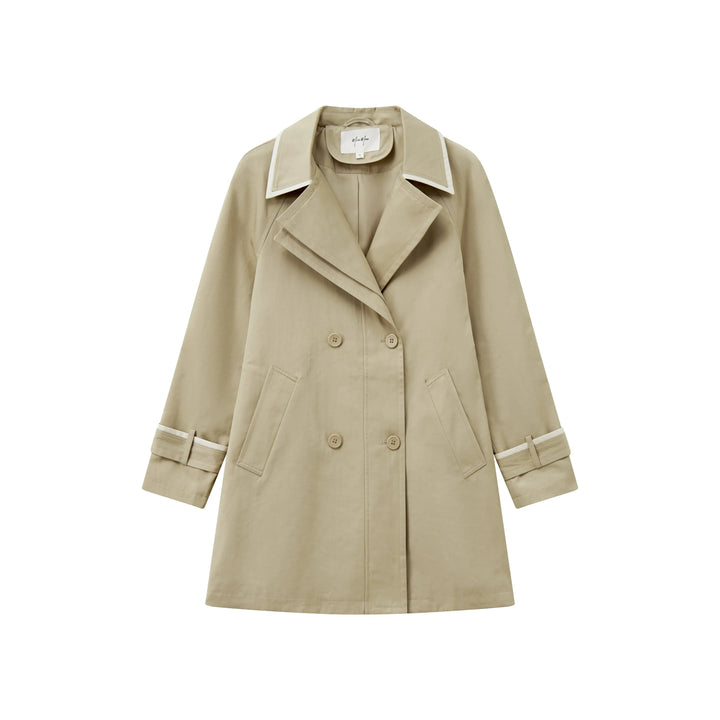 An image of a  Khaki / Medium 31798 City Walk Short Trench by  Mirra Masa