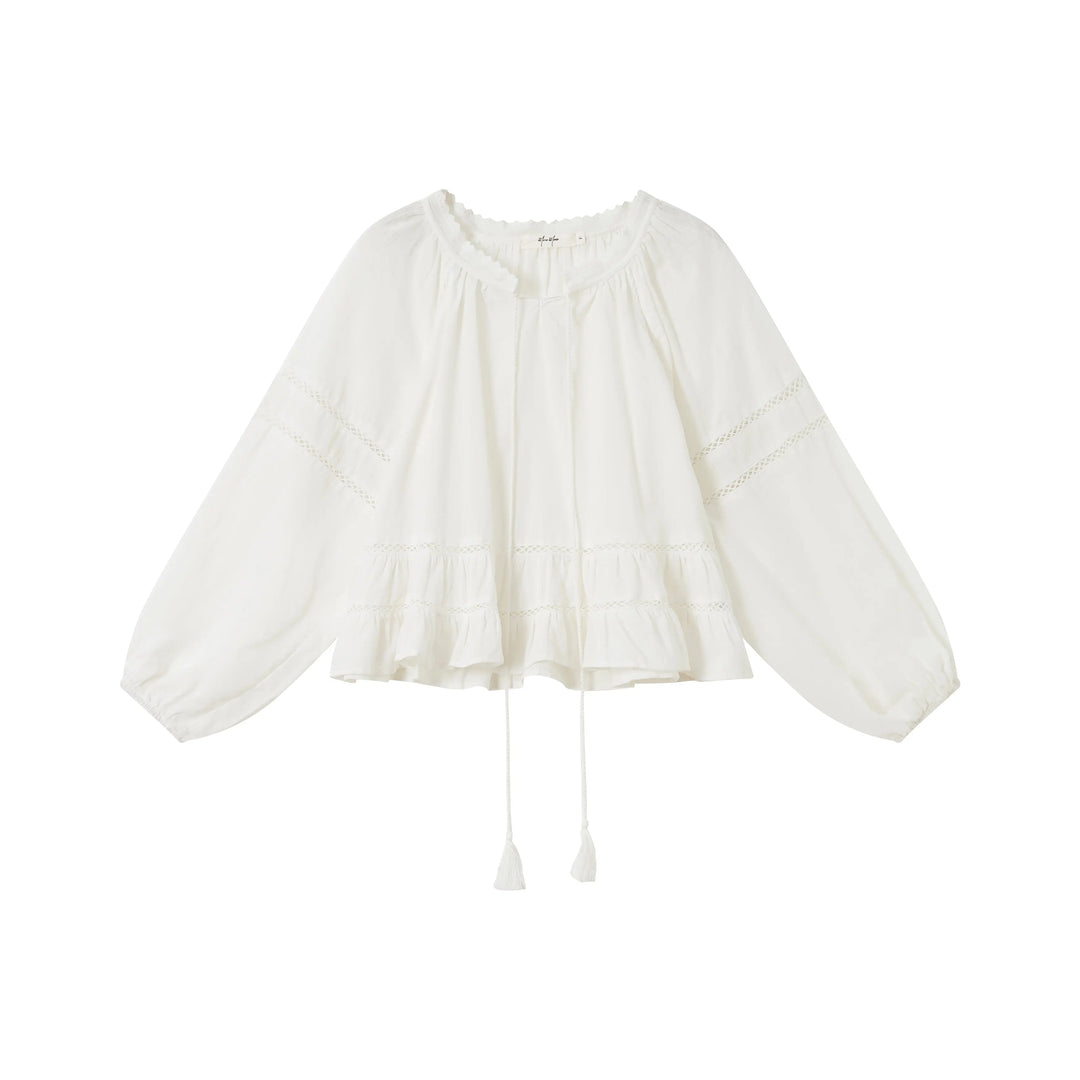 An image of a  White / One-Size 31803 Boho Blouse by  Mirra Masa