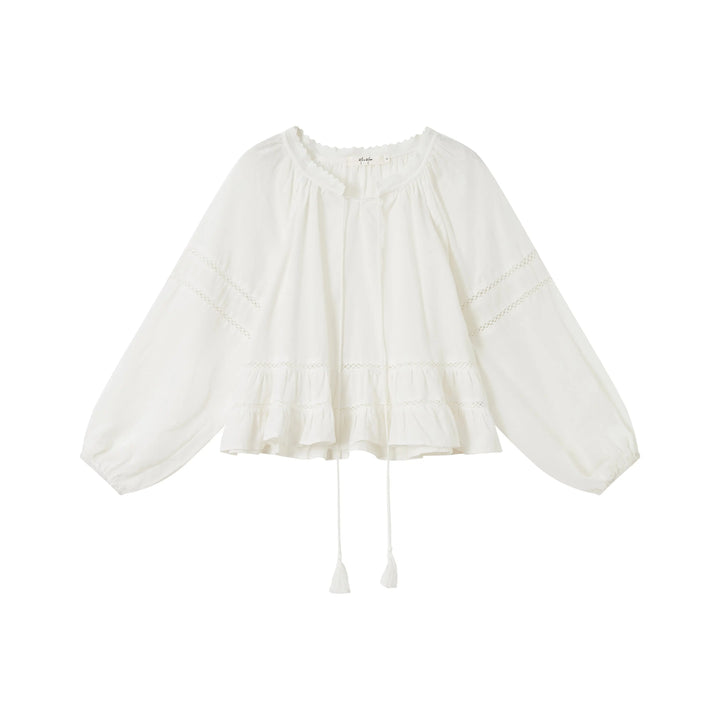 An image of a  White / One-Size 31803 Boho Blouse by  Mirra Masa