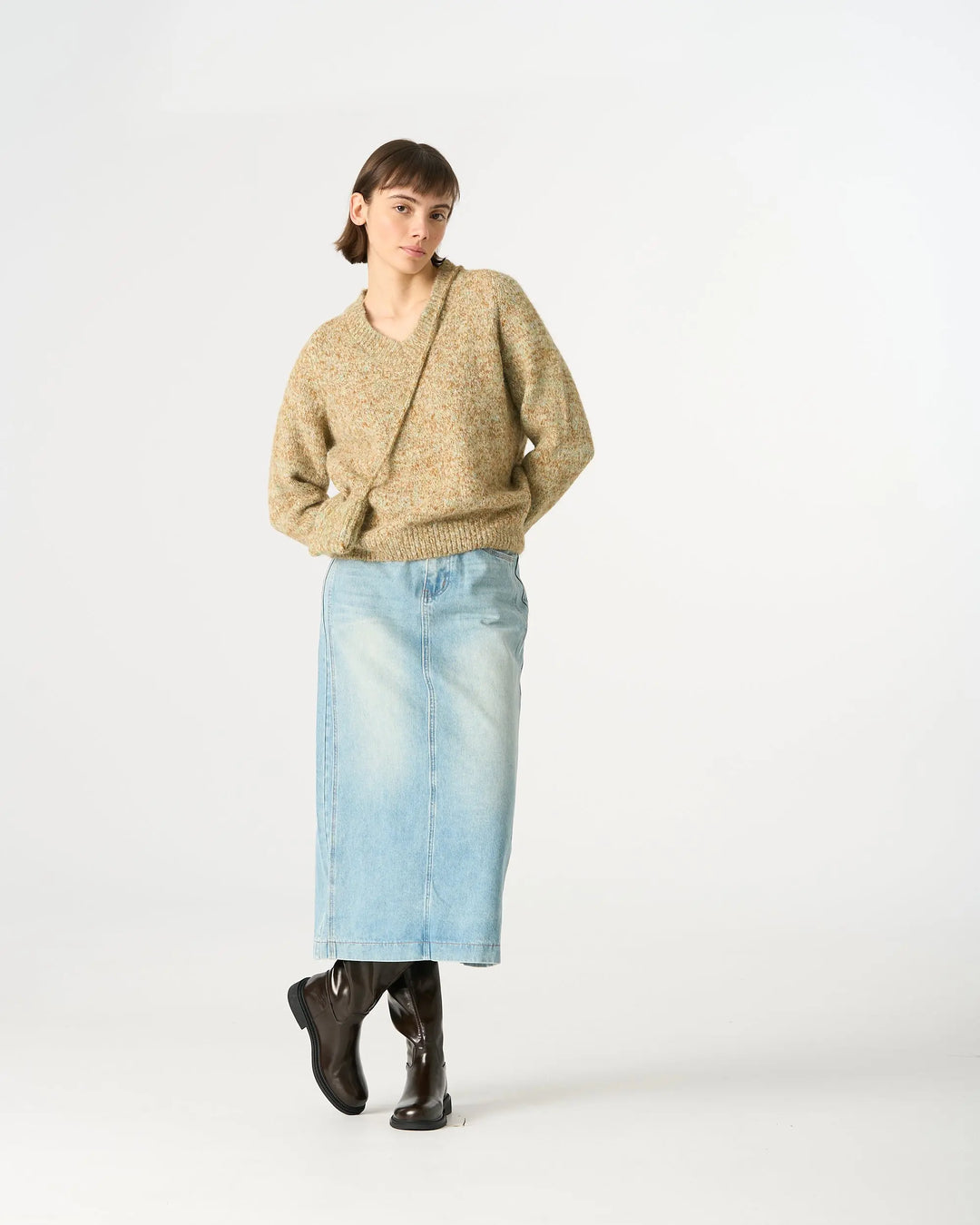 An image of a   31809 Pullover Sweater with Pouch by  Mirra Masa