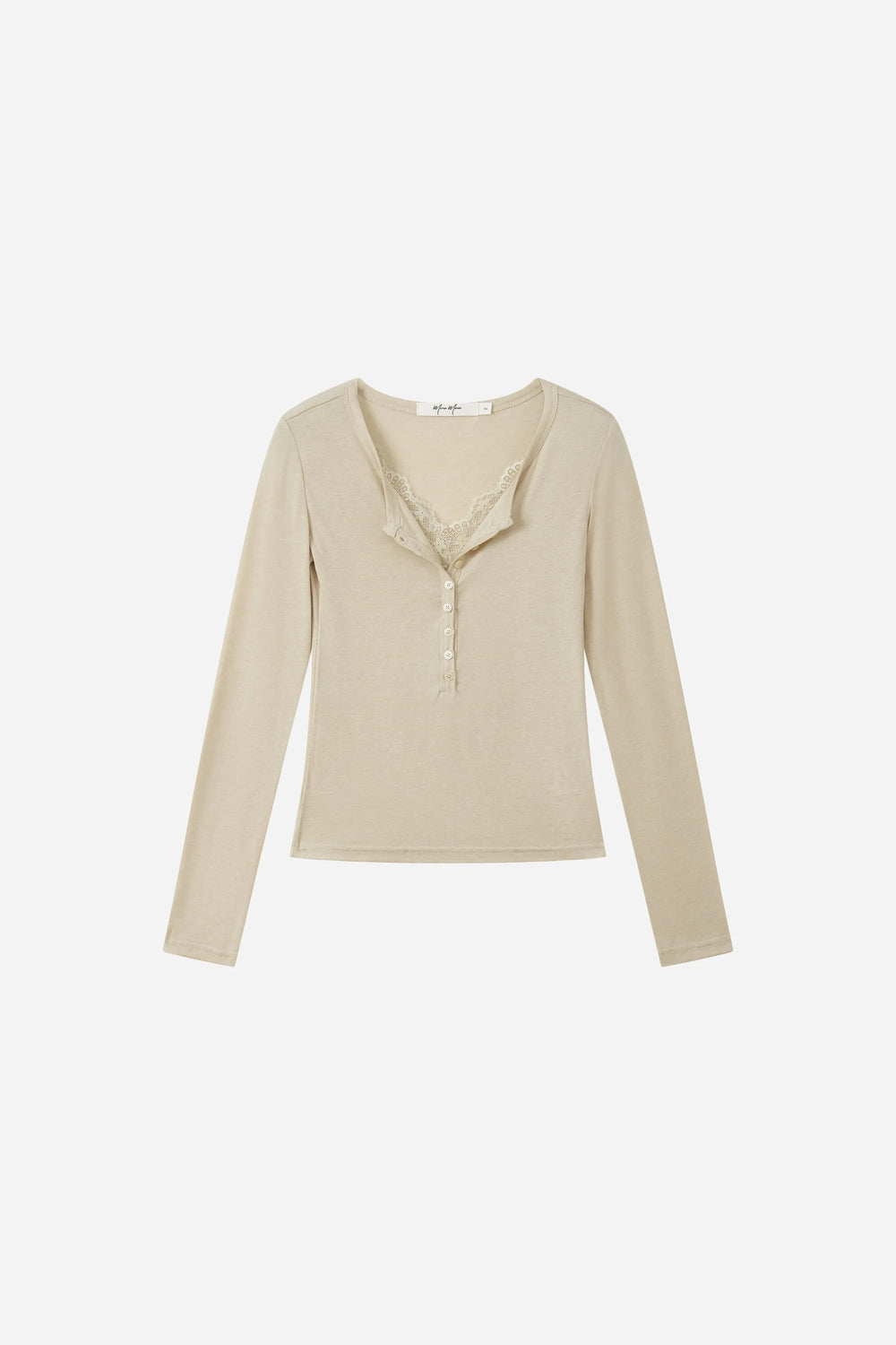 An image of a   31810 Lace-Trim Ruched Top by  Mirra Masa