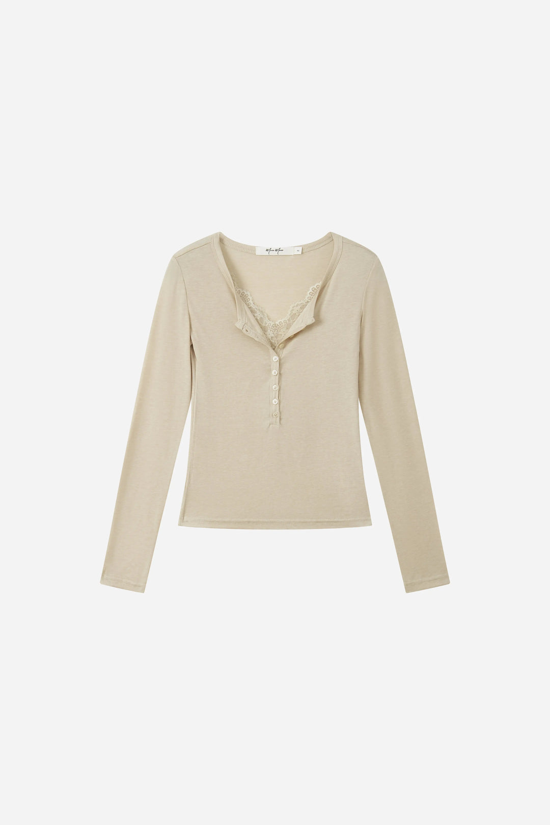 An image of a   31810 Lace-Trim Ruched Top by  Mirra Masa