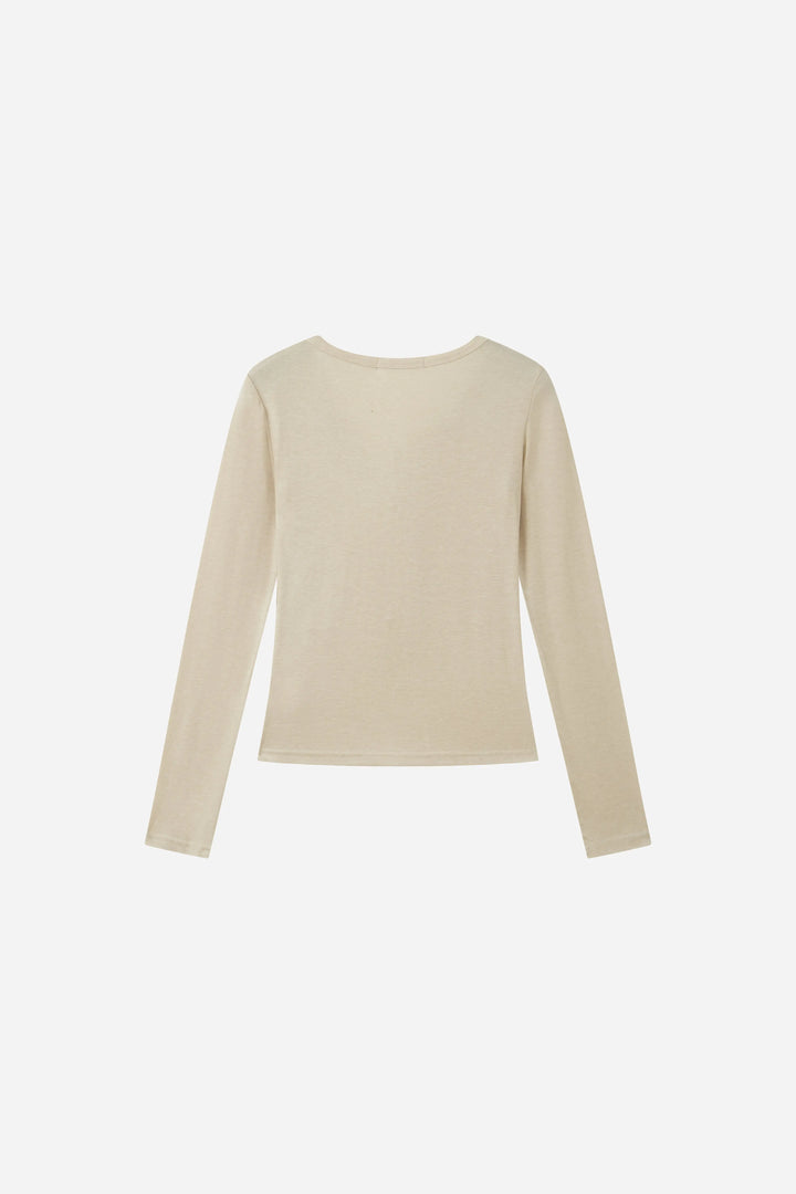 An image of a   31810 Lace-Trim Ruched Top by  Mirra Masa