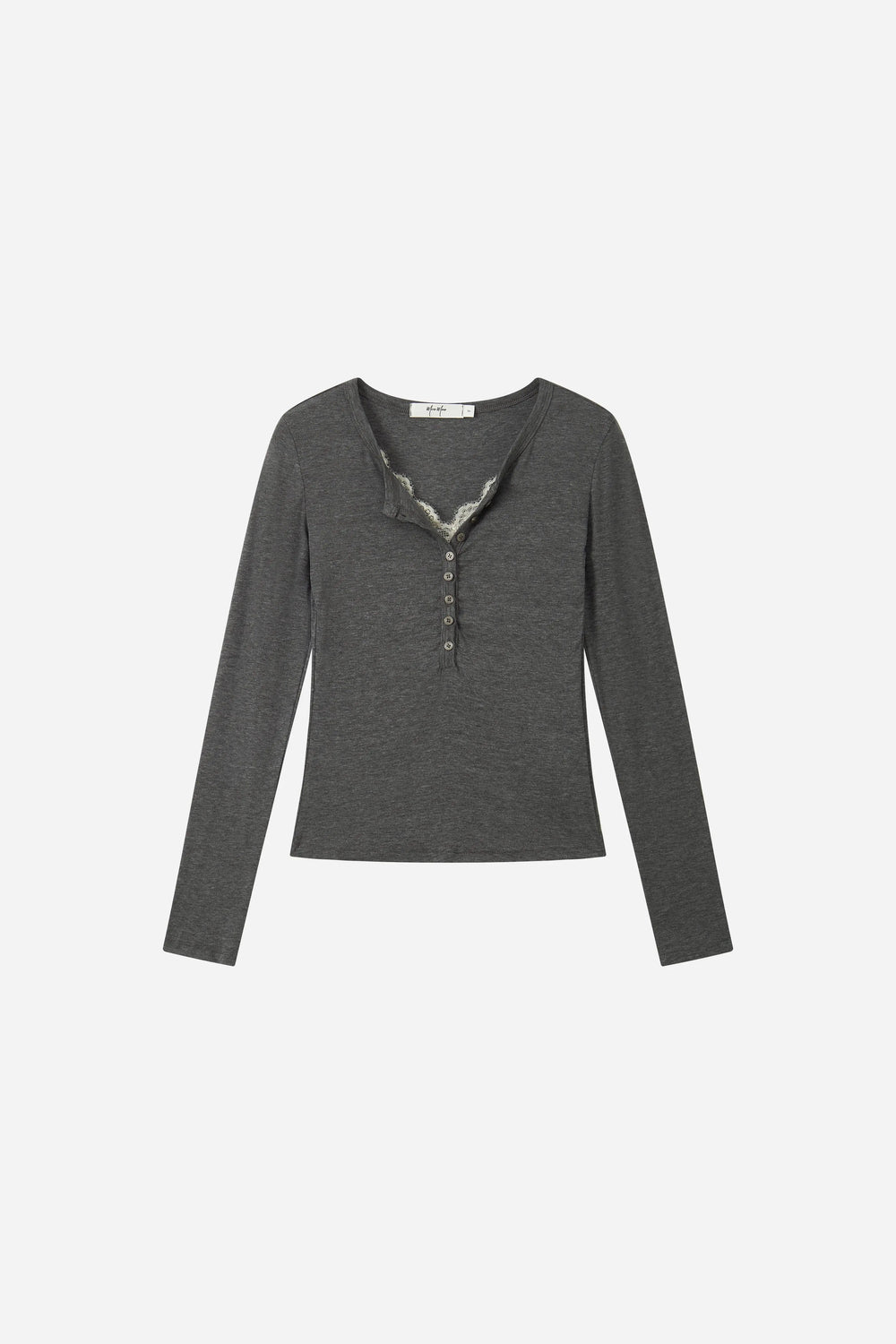 An image of a   31810 Lace-Trim Ruched Top by  Mirra Masa