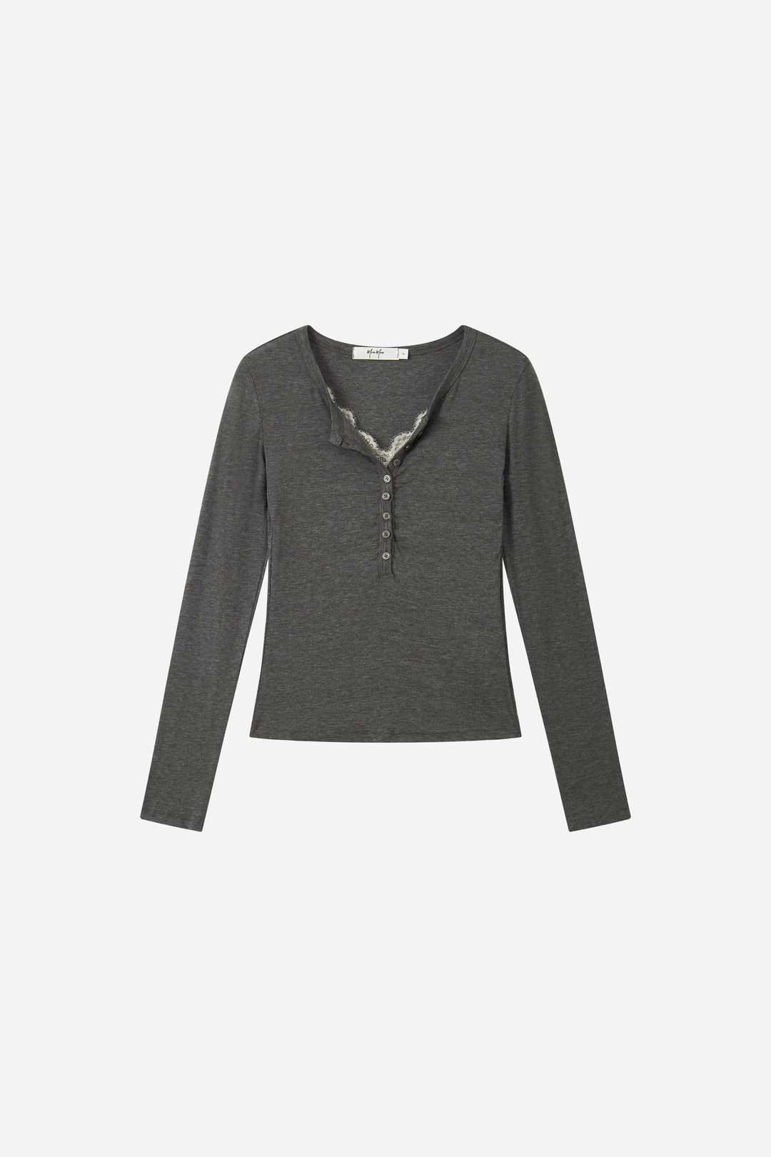 An image of a   31810 Lace-Trim Ruched Top by  Mirra Masa