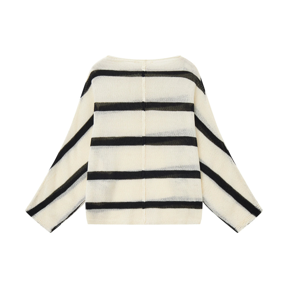 An image of a   31811 Striped Breezy Knit Top by  Mirra Masa
