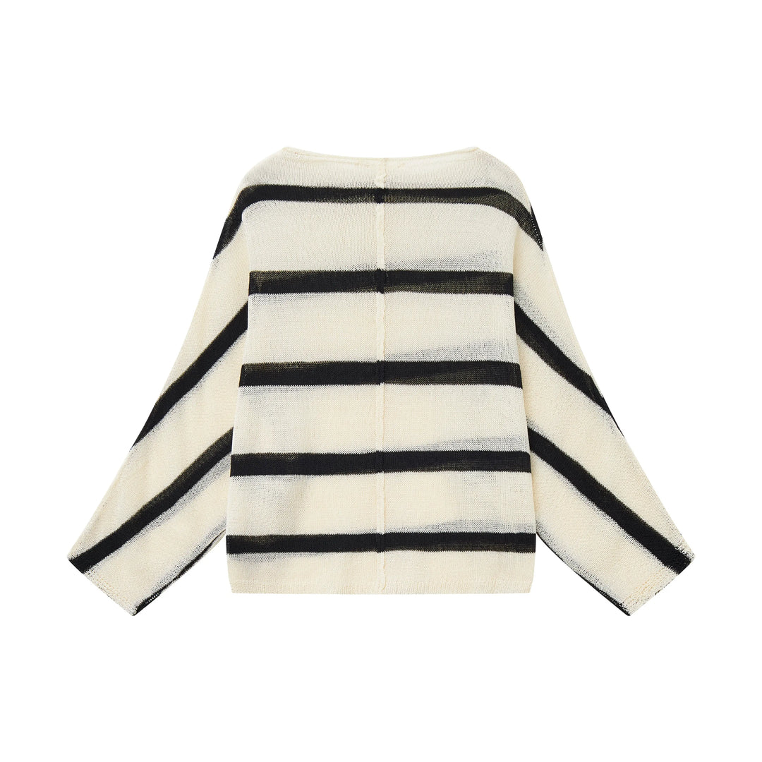 An image of a   31811 Striped Breezy Knit Top by  Mirra Masa