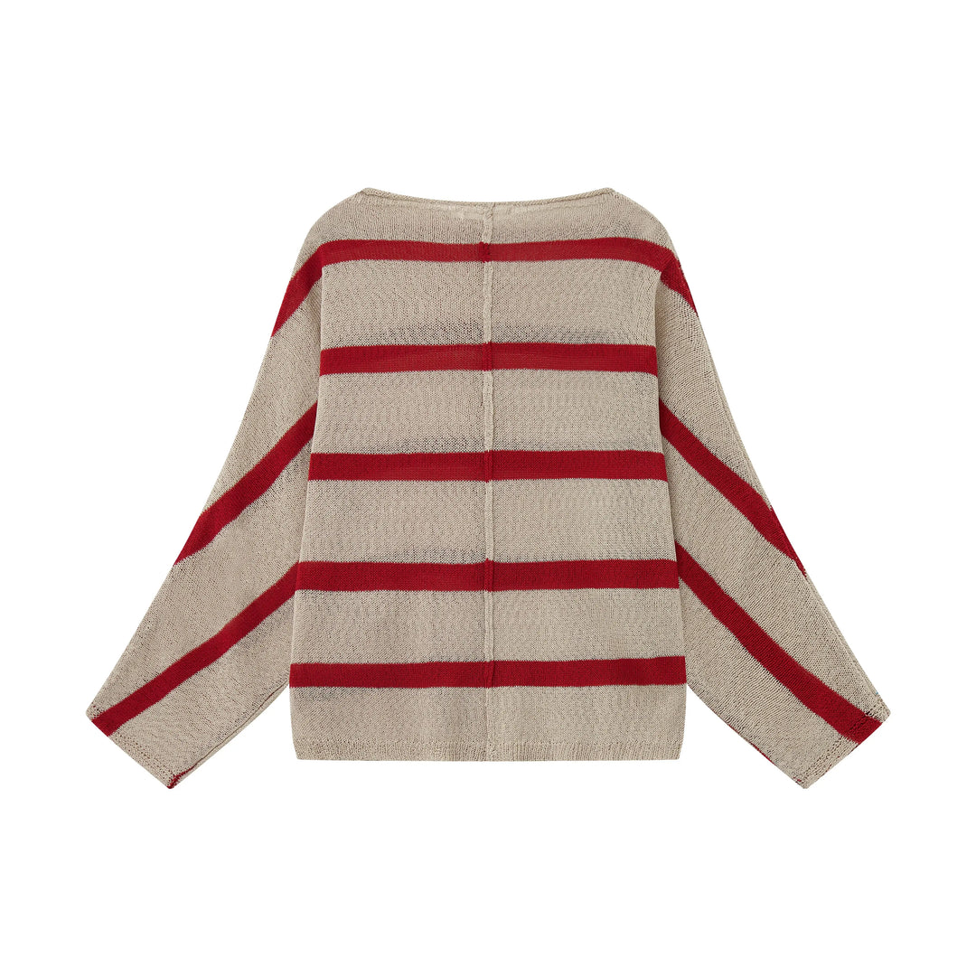 An image of a   31811 Striped Breezy Knit Top by  Mirra Masa