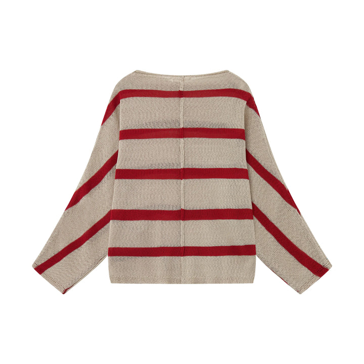 An image of a   31811 Striped Breezy Knit Top by  Mirra Masa