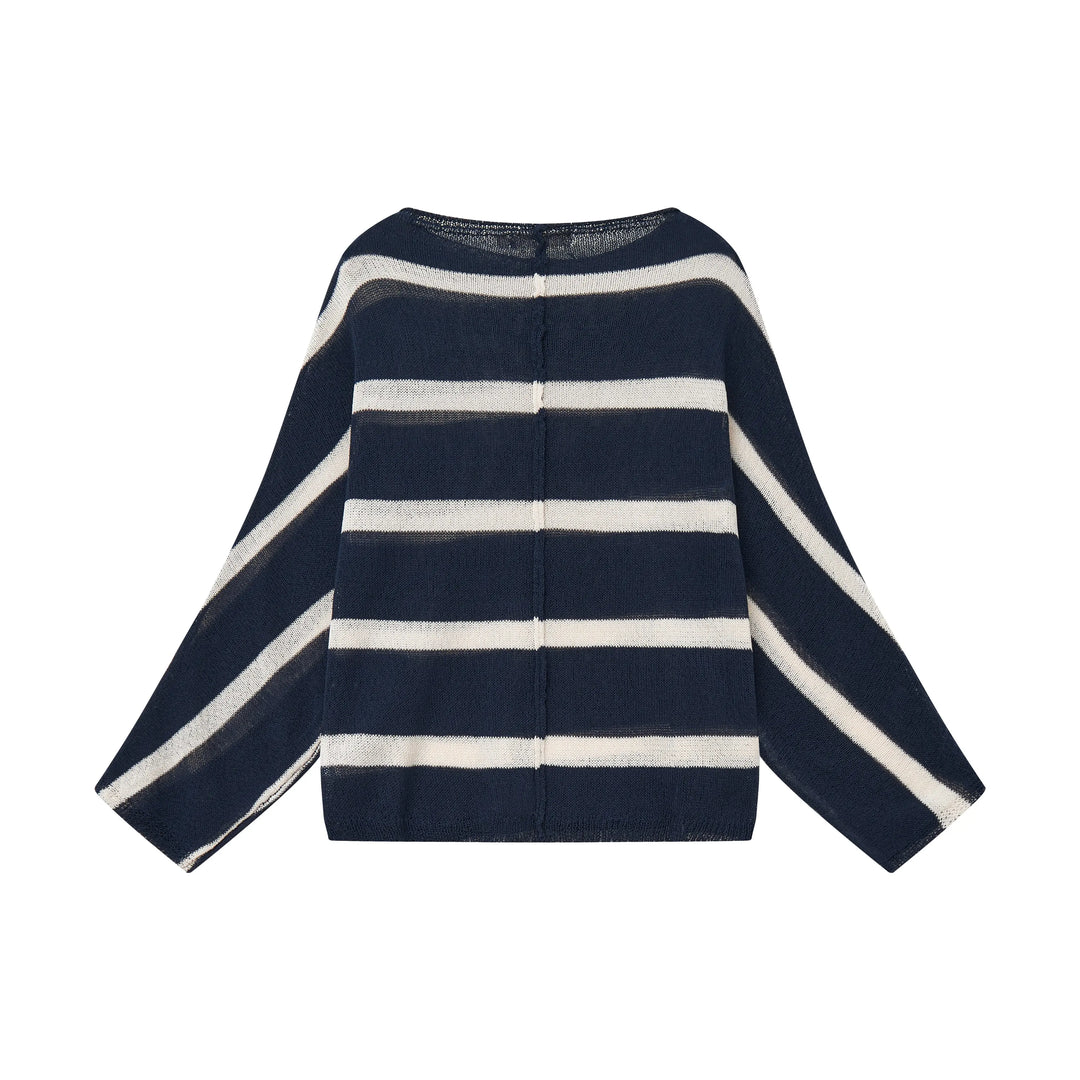 An image of a   31811 Striped Breezy Knit Top by  Mirra Masa