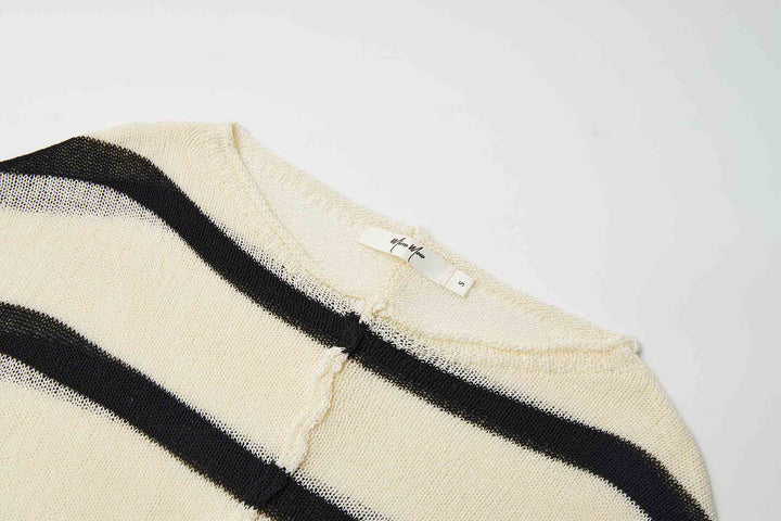 An image of a   31811 Striped Breezy Knit Top by  Mirra Masa