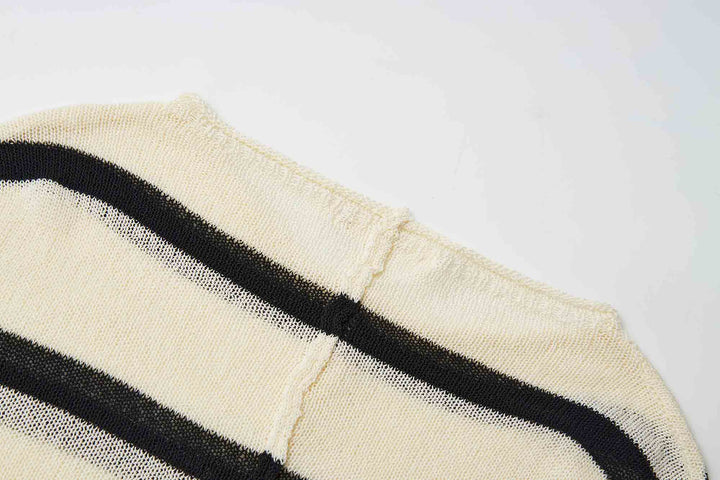 An image of a   31811 Striped Breezy Knit Top by  Mirra Masa
