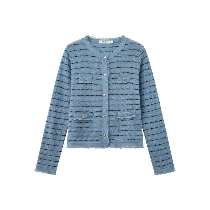 An image of a   31821 Frayed  Layerd Cardigan by  Mirra Masa