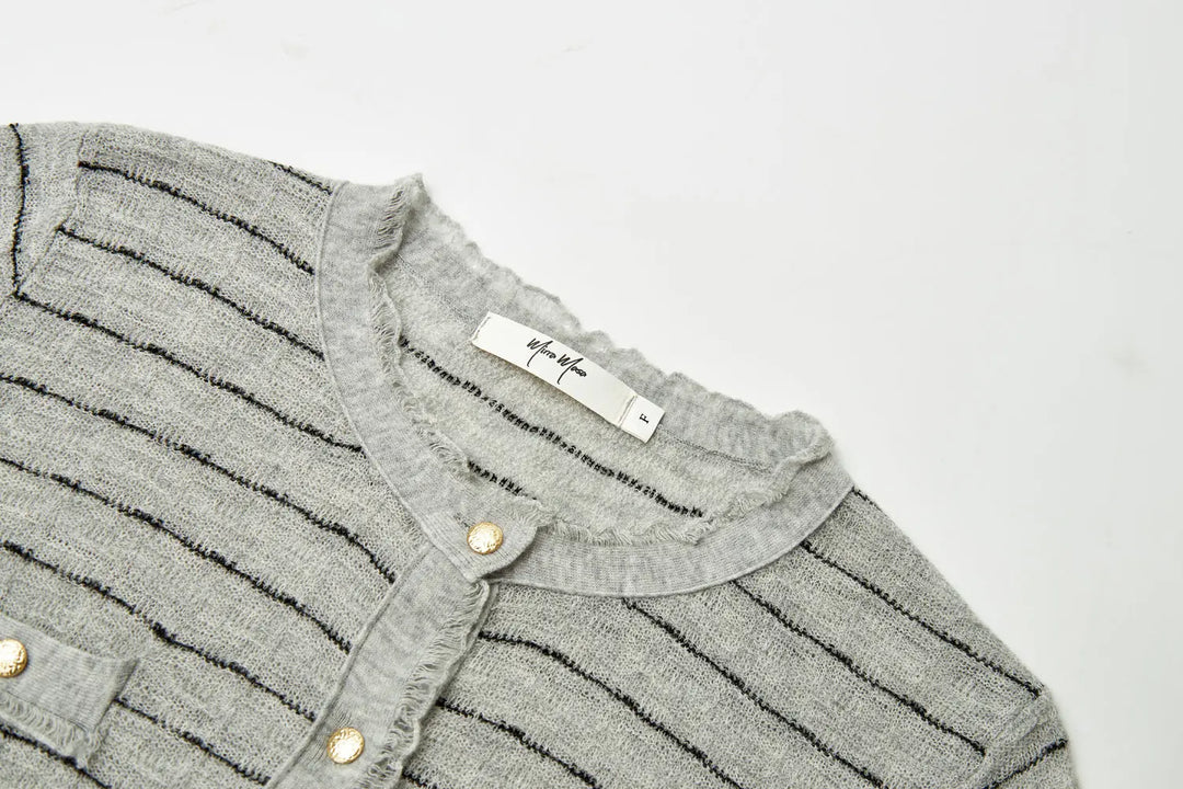 An image of a   31821 Frayed  Layerd Cardigan by  Mirra Masa