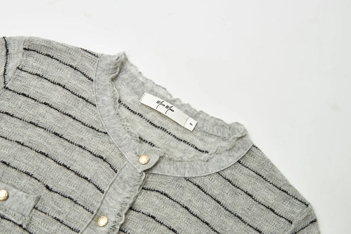 An image of a   31821 Frayed  Layerd Cardigan by  Mirra Masa