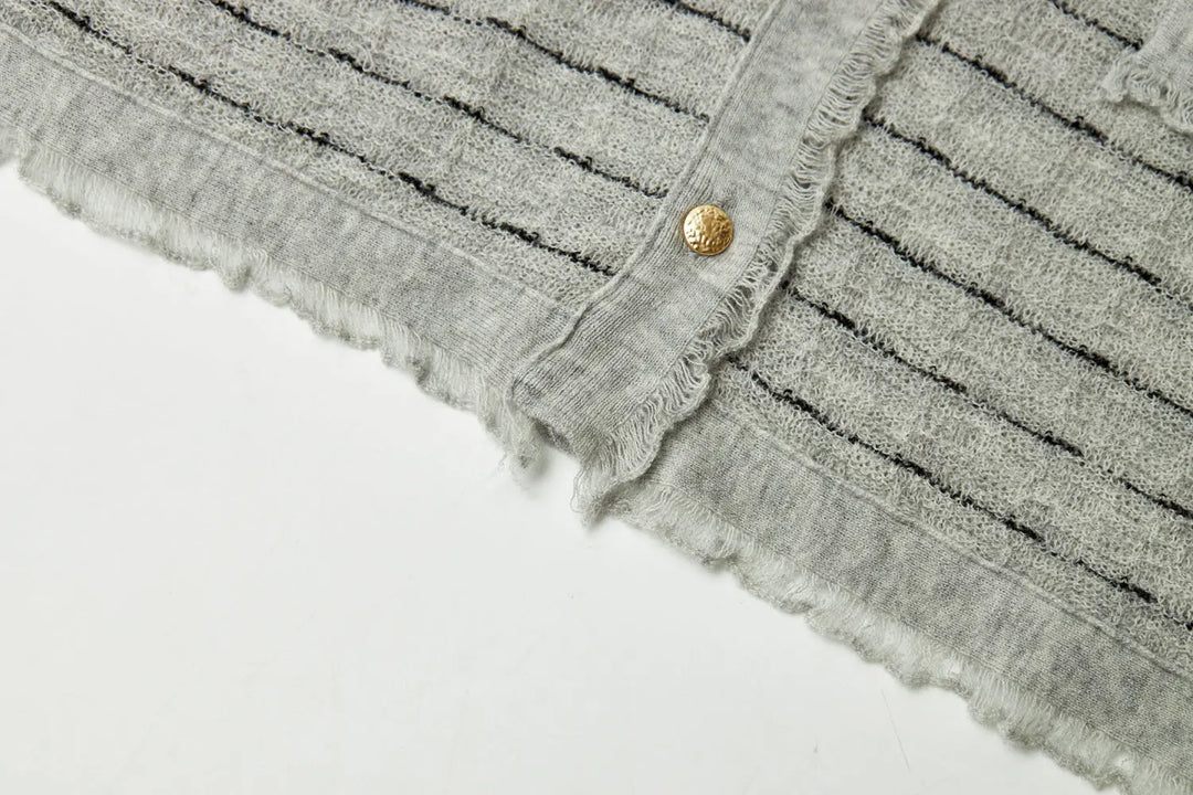 An image of a   31821 Frayed  Layerd Cardigan by  Mirra Masa