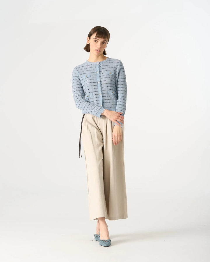 An image of a   31821 Frayed  Layered Cardigan by  Mirra Masa