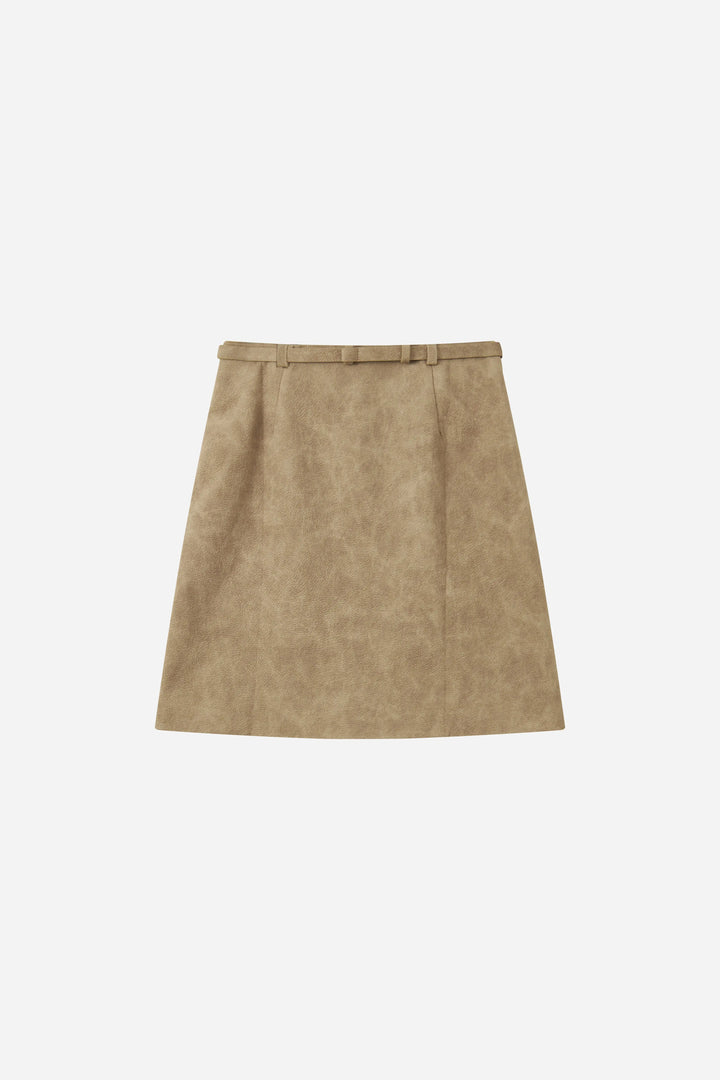 An image of a   31841 Suede-Effect Mini Skirt by  Mirra Masa