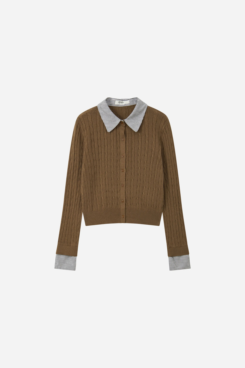 An image of a   31852 Layered-Look Cable-Knit Cardigan by  Mirra Masa