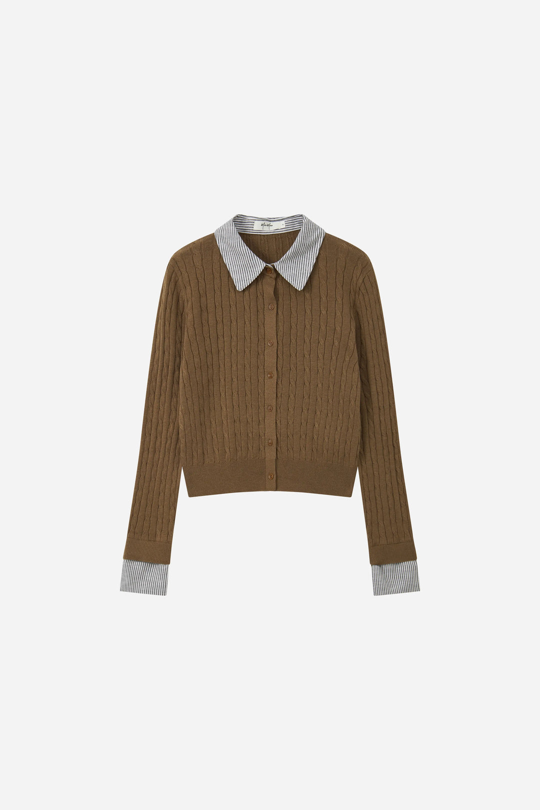 An image of a   31852 Layered-Look Cable-Knit Cardigan by  Mirra Masa