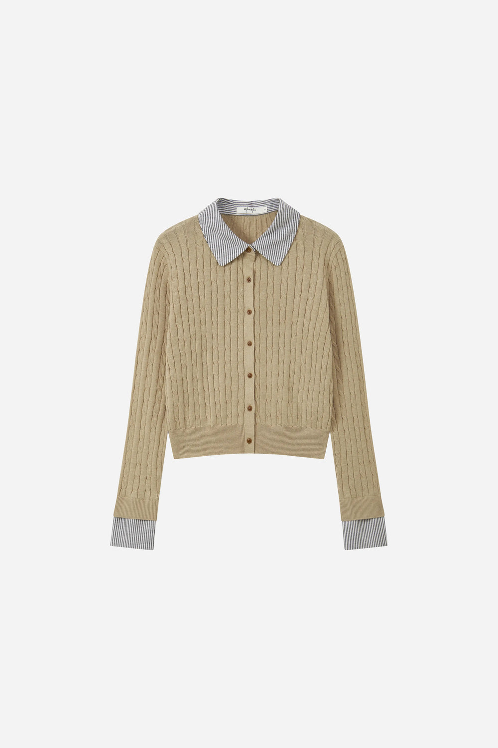 An image of a   31852 Layered-Look Cable-Knit Cardigan by  Mirra Masa