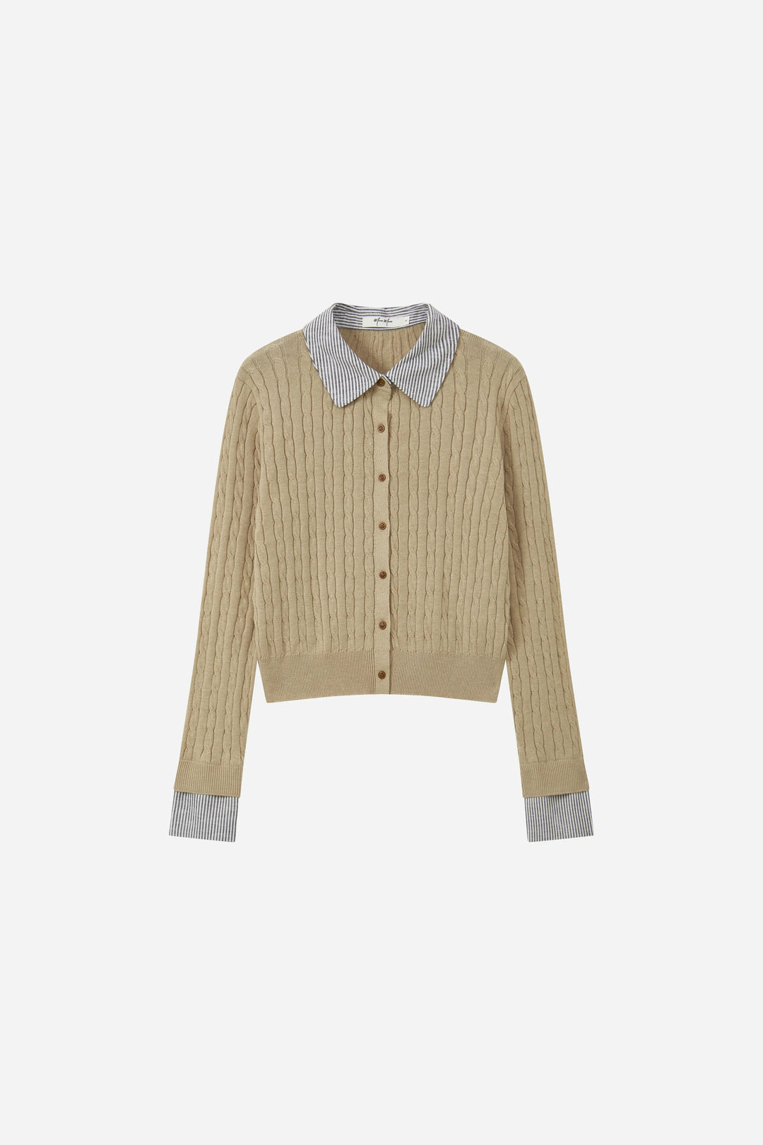 An image of a   31852 Layered-Look Cable-Knit Cardigan by  Mirra Masa
