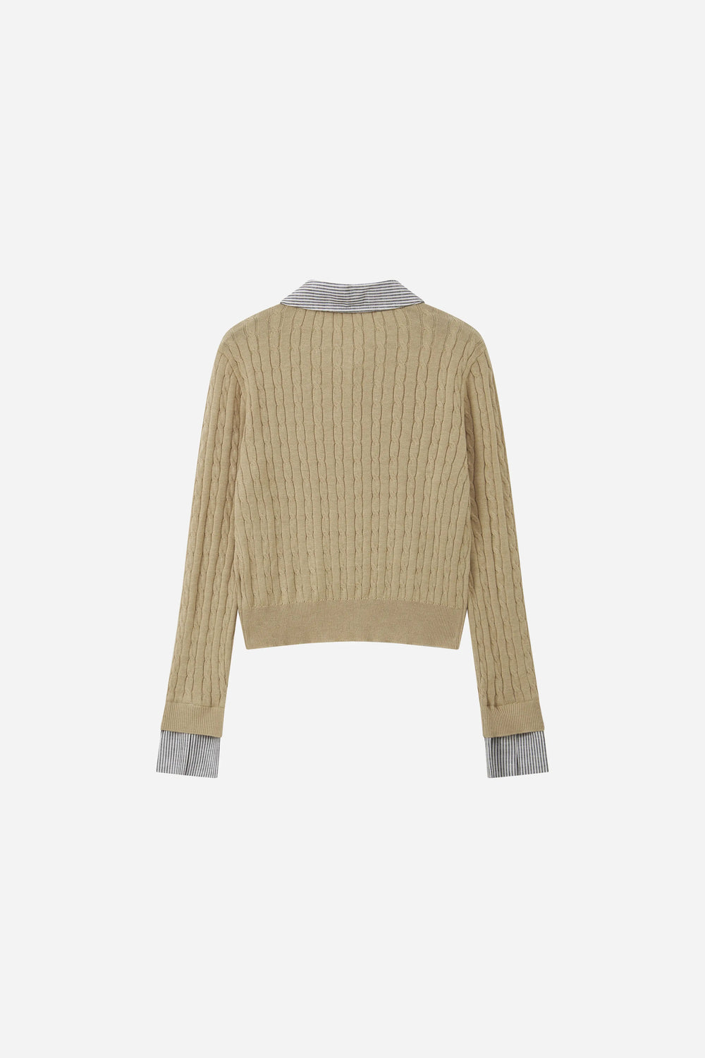 An image of a   31852 Layered-Look Cable-Knit Cardigan by  Mirra Masa