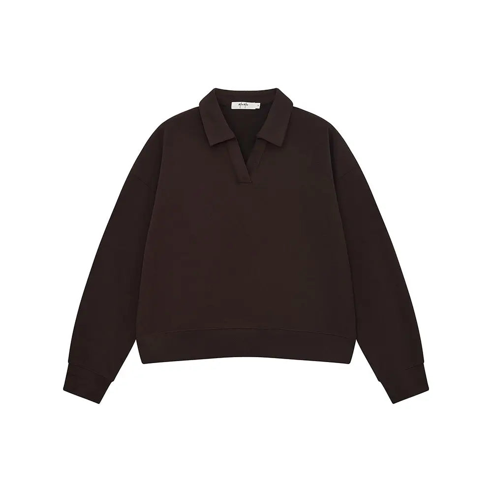An image of a  Brown / One-Size 31856 Polo Sweatshirt by  Mirra Masa