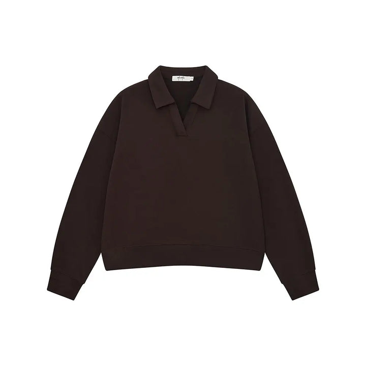 An image of a  Brown / One-Size 31856 Polo Sweatshirt by  Mirra Masa