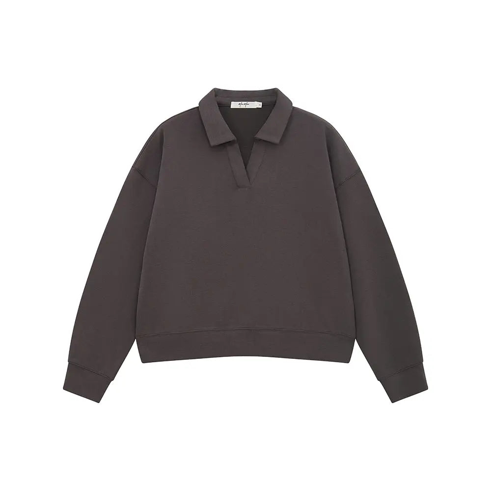 An image of a  Grey / One-Size 31856 Polo Sweatshirt by  Mirra Masa