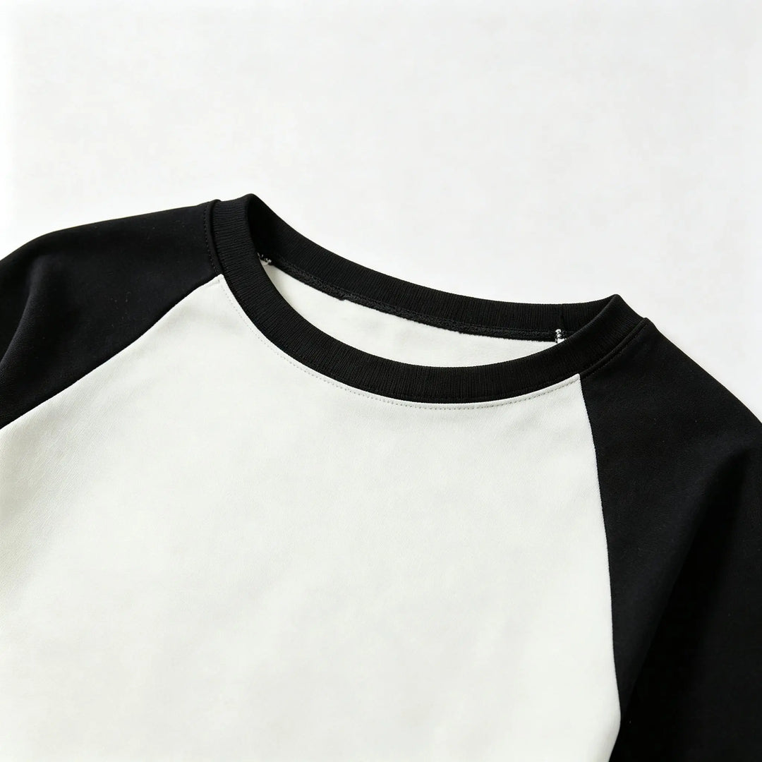An image of a   31876 Contrast Raglan-Sleeve Top by  Mirra Masa