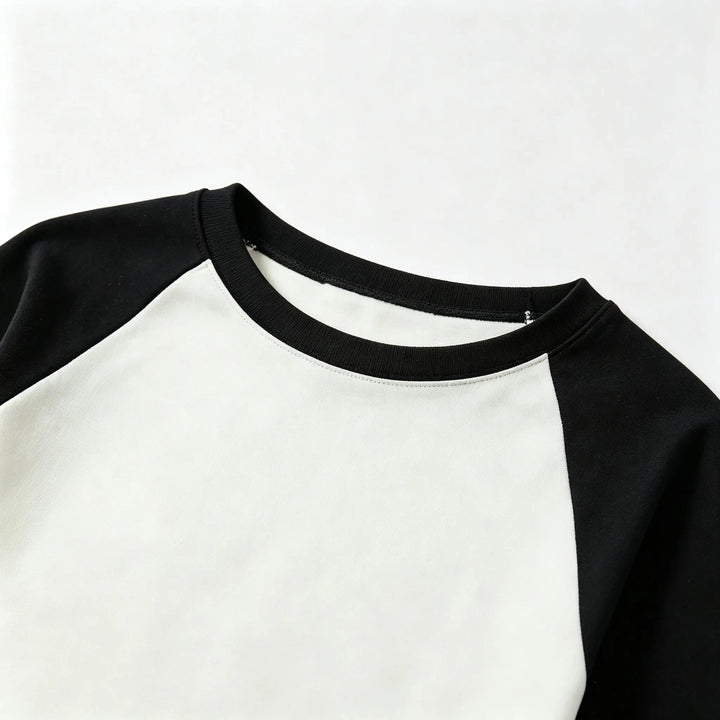 An image of a   31876 Contrast Raglan-Sleeve Top by  Mirra Masa