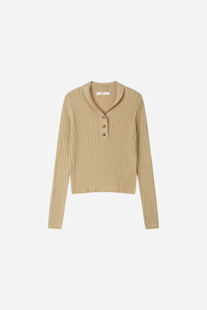 An image of a   31880 Ribbed Polo Knit by  Mirra Masa