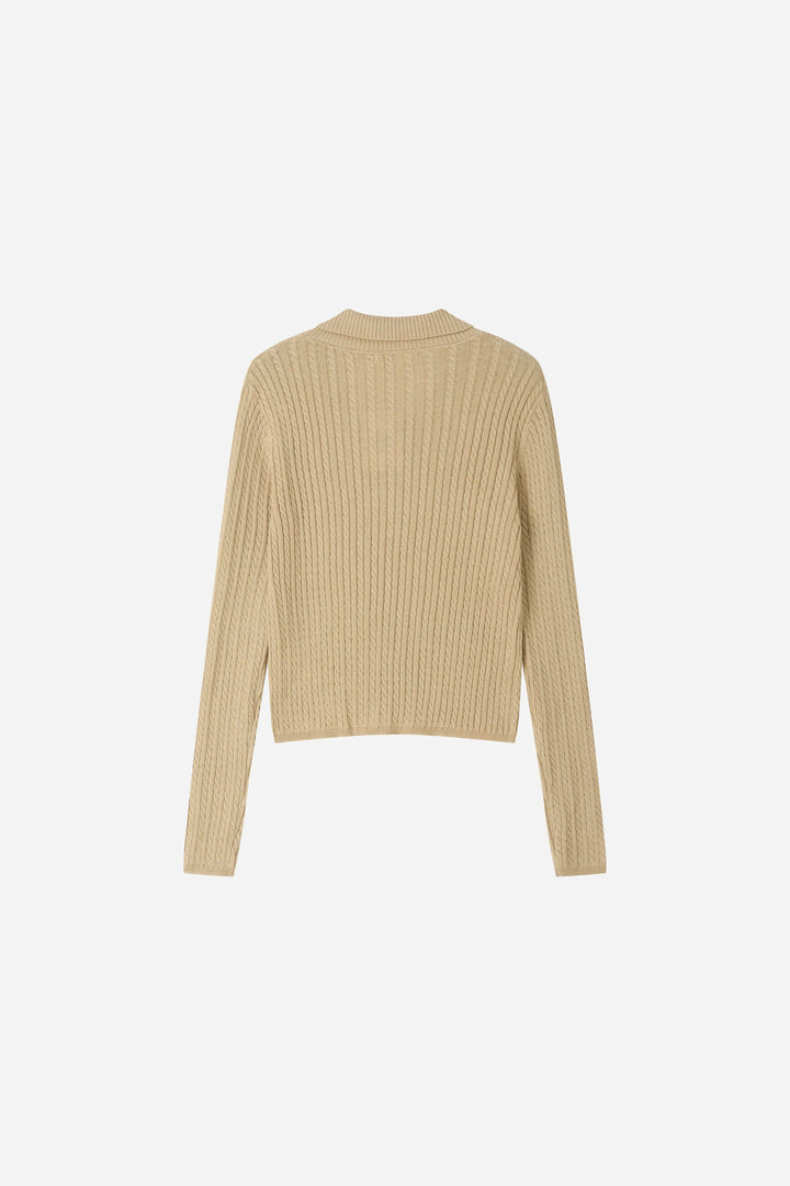 An image of a   31880 Ribbed Polo Knit by  Mirra Masa