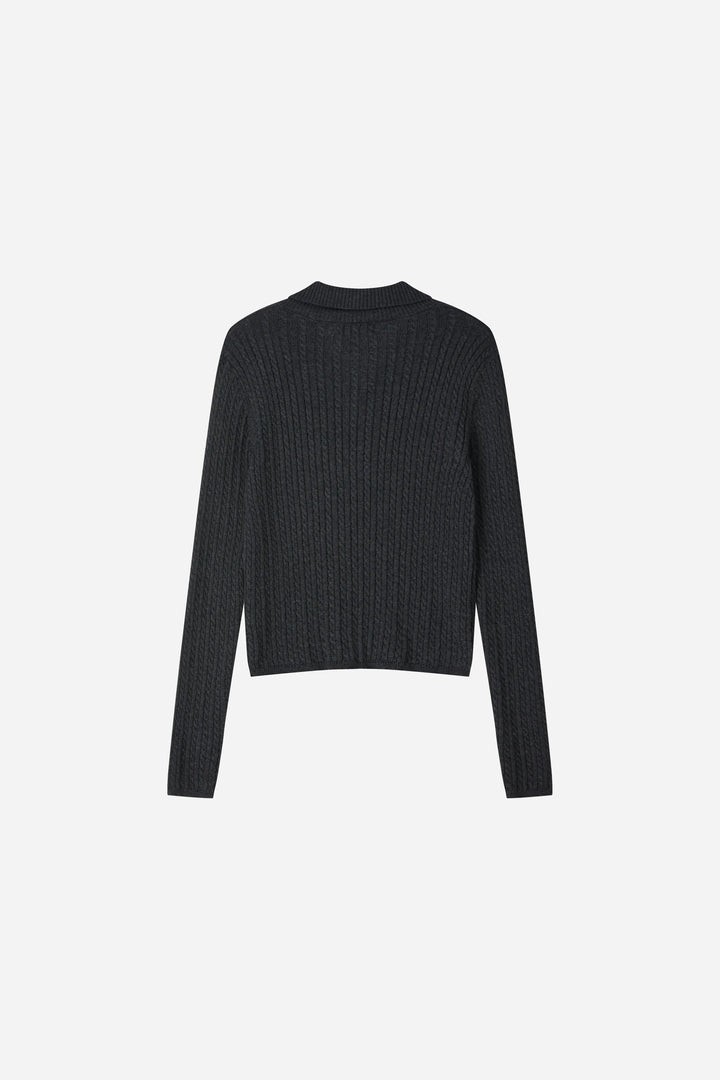 An image of a   31880 Ribbed Polo Knit by  Mirra Masa