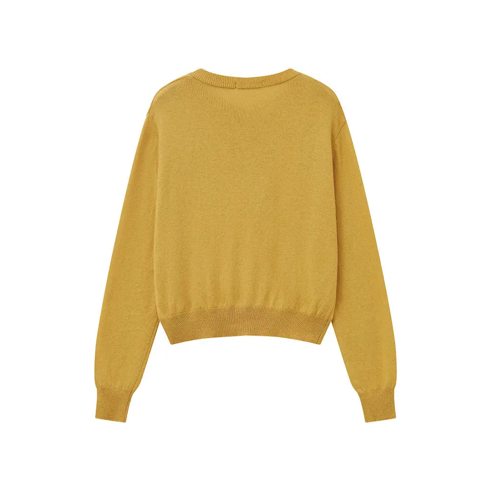 An image of a   31896 Wool Blend Heart Cardigan by  Mirra Masa