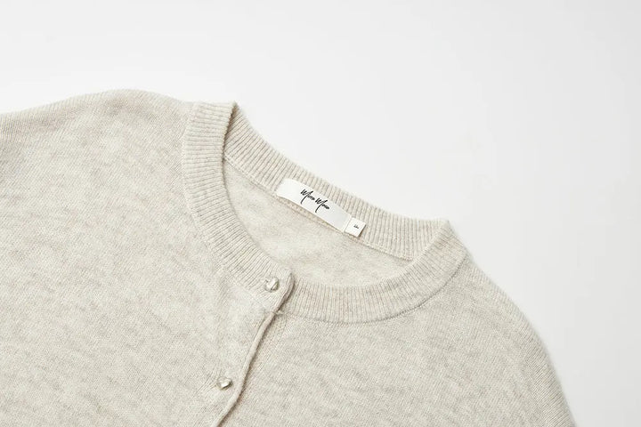 An image of a   31896 Wool Blend Heart Cardigan by  Mirra Masa